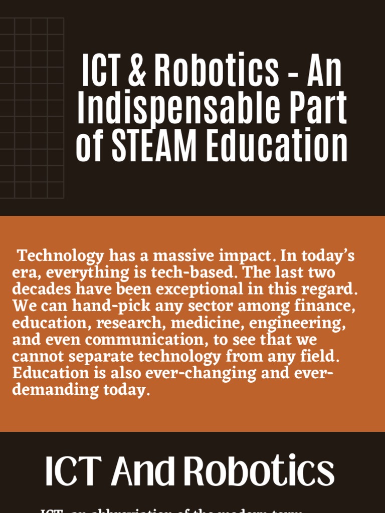 ICT & Robotics - An Indispensable Part of STEAM Education | PDF