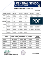 11B Time Table