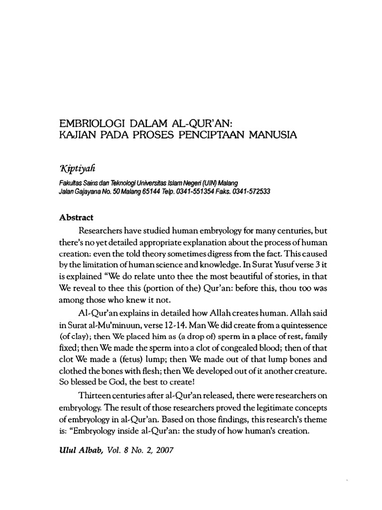 Proses Penciptaan Manusia Pdf Islamic Belief And Doctrine