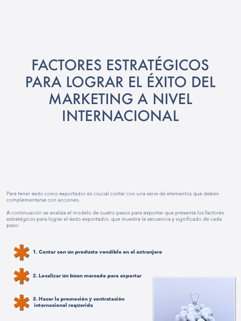Estrategias para el Éxito Exportador | PDF | Exportaciones | Mercado ...