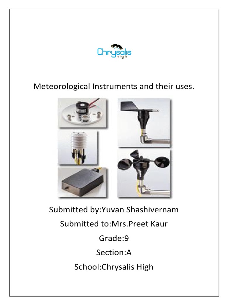 Meteorological Instruments and Their Uses PDF Wind Speed
