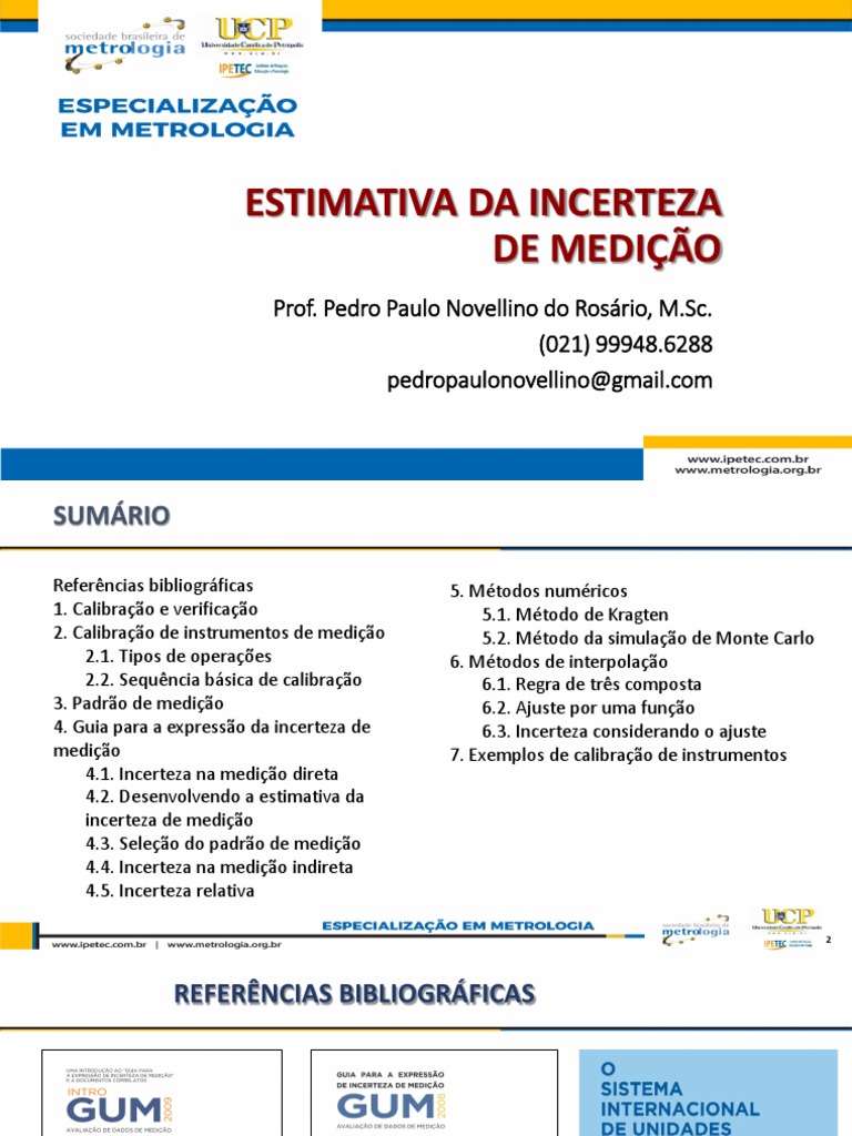 Apostila Estimativa Da Incerteza de Medição | PDF | Medição | Calibração