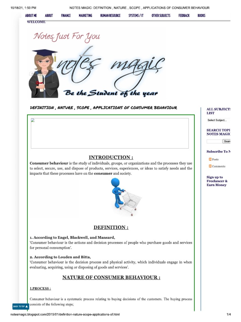 Application of Consumer Behaviour | PDF