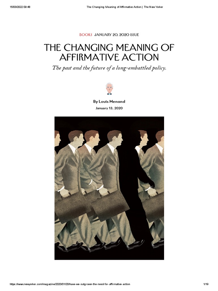 Artigo the changing meaning of affirmative action the new yorker