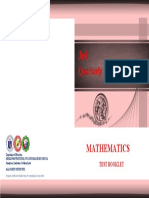 Cover Page Math Test Booklet