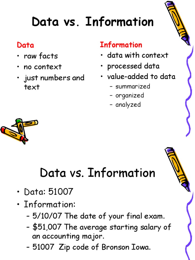 Data Vs Information | PDF | Data | Information