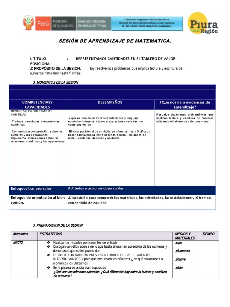 Sesión De Lectura Y Escritura Del 5 Grado Pdf Aprendizaje Escritura