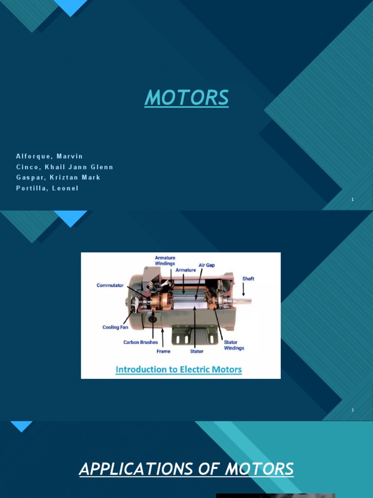 Applications and Types of Motors Explained PDF Electric Motor Alternating Current