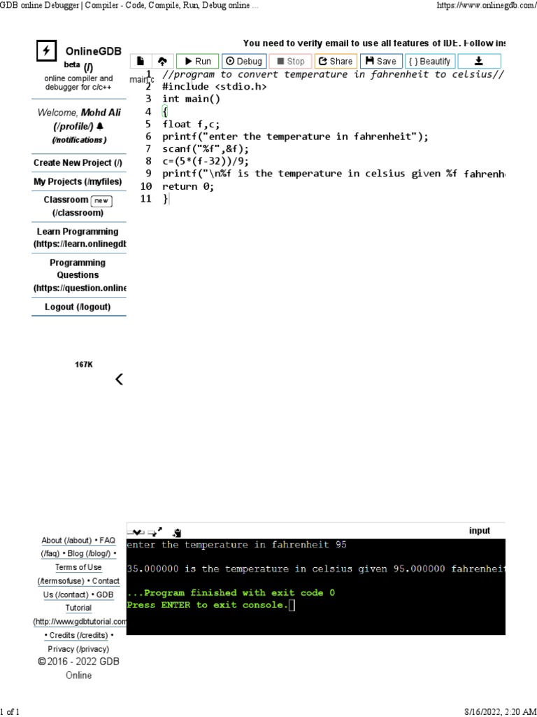 Gdb Online Debugger Compiler Code Compile Run Debug Online C C