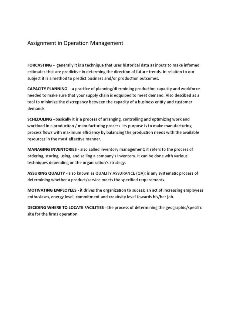 Capacity Planning in Operations Management | PDF | Business | Finance ...