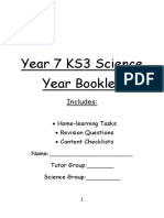 KS3 Science Year Booklet Checklist and Revision Guide
