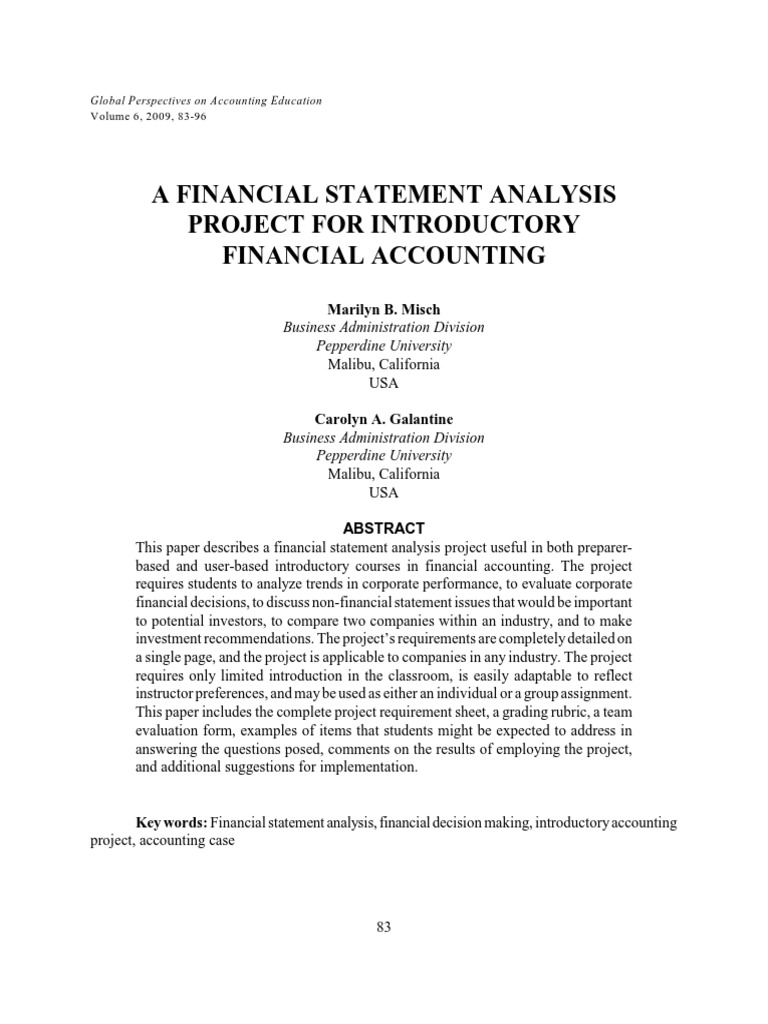 Financial statement report of project pdf financial statement revenue