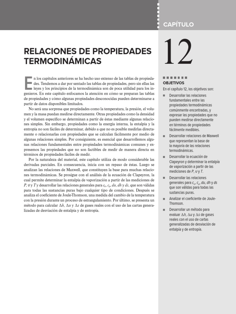 H Relaciones Termodinamicas PDF Derivado Termodinámica