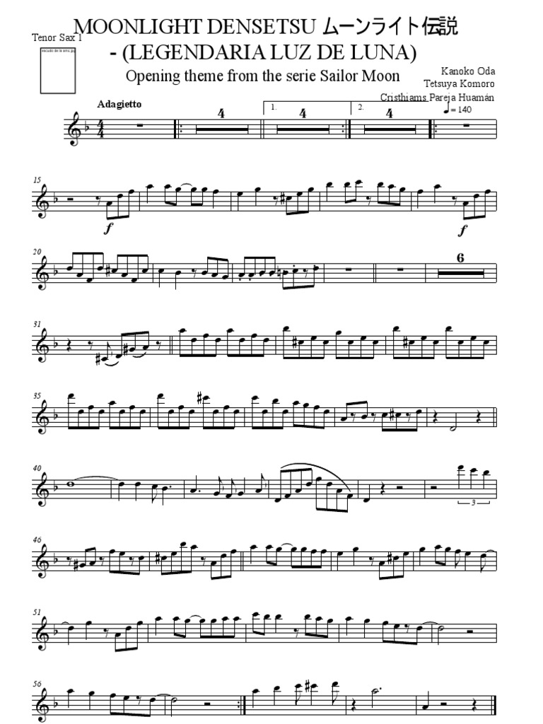 Moonlight Densetsu Sheet Music | PDF