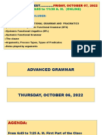 ADVANCED GRAMMAR (Presentation For Friday, September 30, 2022)