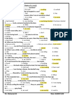 The Past Simple, The Past Continuous and Present Perfect