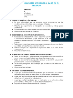 Cuestionario Sobre Seguridad y Salud en El Trabajo