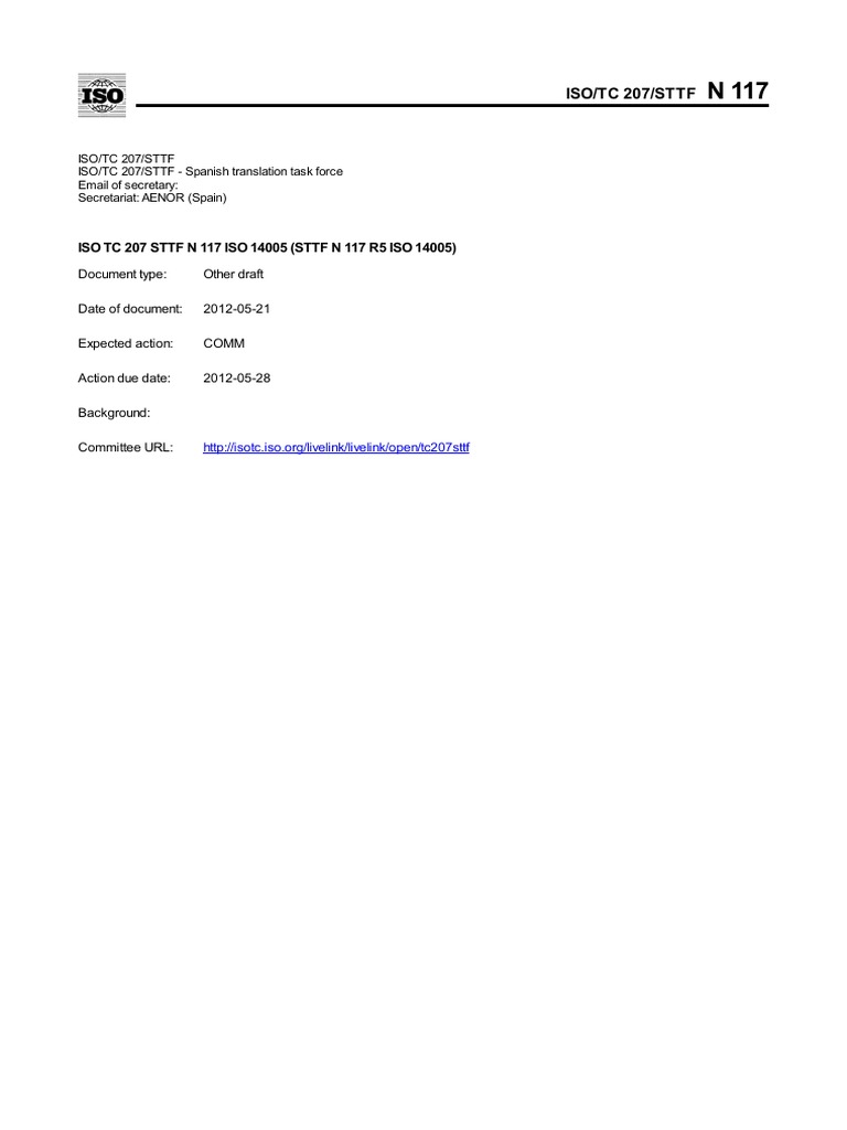 Iso-Tc207-Sttf N0117 Iso TC 207 STTF N 117 Iso 14005 STTF N | PDF ...