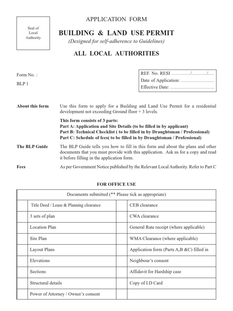 Building & Land Use Permit Form | PDF | Environmental Impact Assessment ...