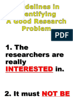 Identifying A Good Research Problem
