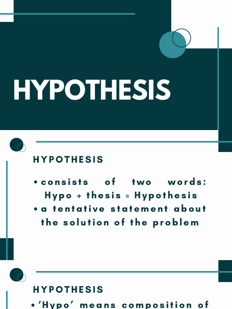 Definition of Hypothesis PDF