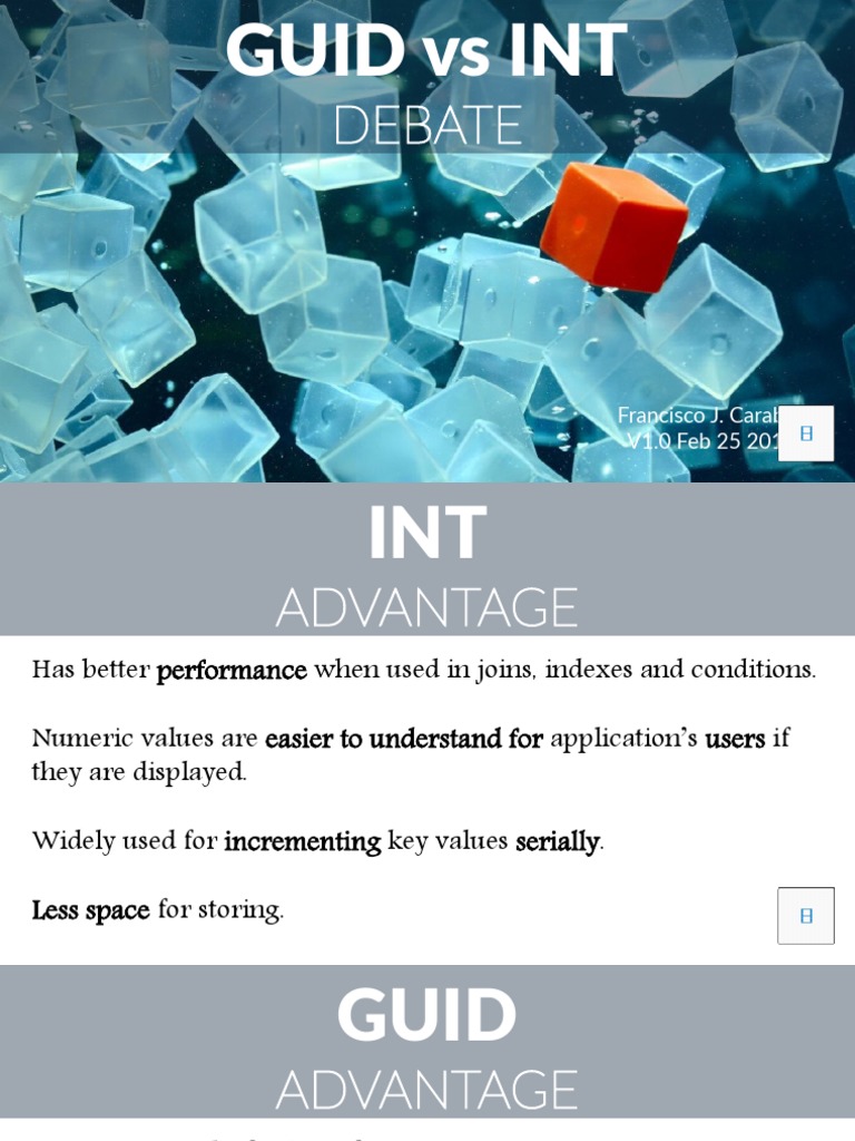 Sql guid vs int pdf database index integer computer science 