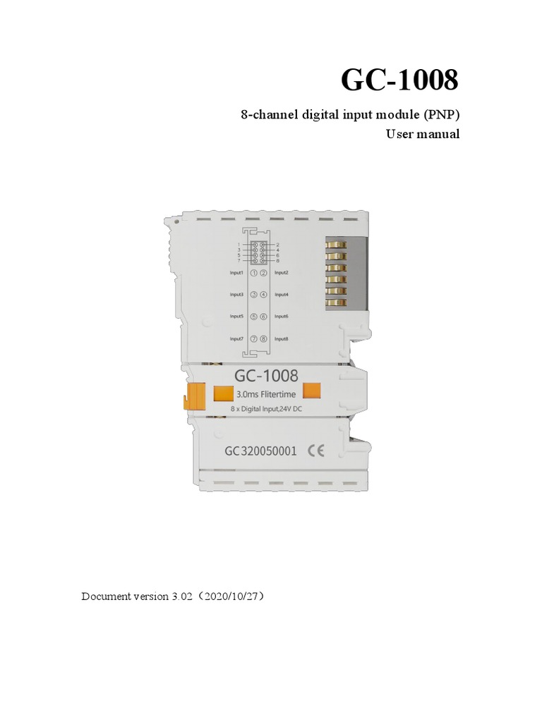 GC-1008 8-ch Digital Input Module User Manual | PDF | Input/Output ...