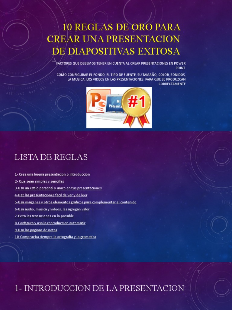 10 Reglas de Oro para Crear Una Presentacion | PDF | Informática