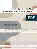 The Functions of Human Resources Department