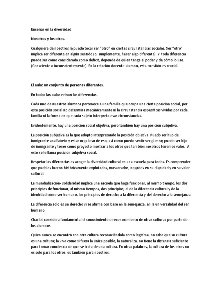 Diversidad en la Enseñanza Escolar | PDF | Aprendizaje | Método de ...