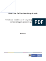 Terminos y Condiciones - Convocatorias Procedimiento Provisional 2022