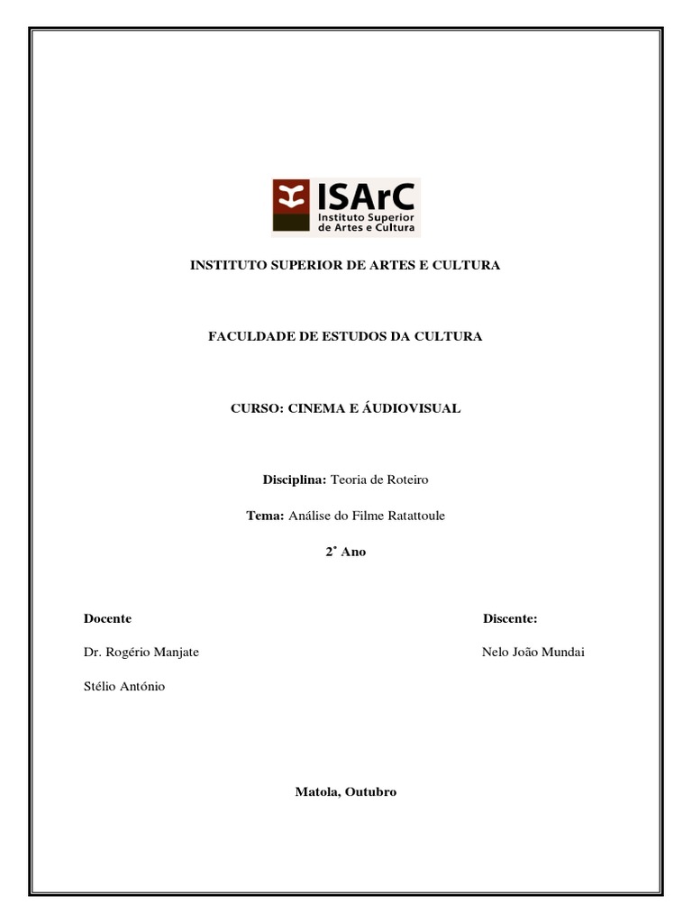 Análise do Filme Ratatouille: Temas e Personagens | PDF, image size:768x1024