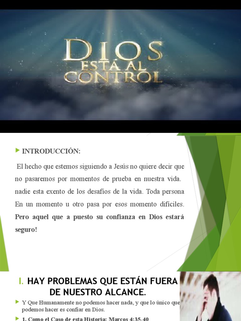 Dios Está en Control en la Tempestad | PDF | Jesús | Creencia religiosa ...