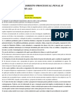 Questionário Processo Penal II Segundo Bimestre