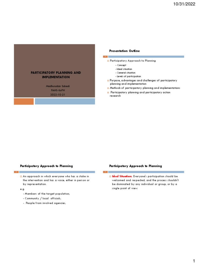 Principles of Participatory Planning | PDF | Empowerment ...