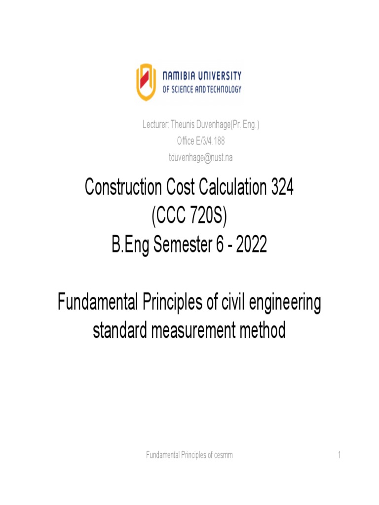 STANDARD METHOD OF MEASUREMENT CIVIL ENGINEERS CESMM PDF visual data 3