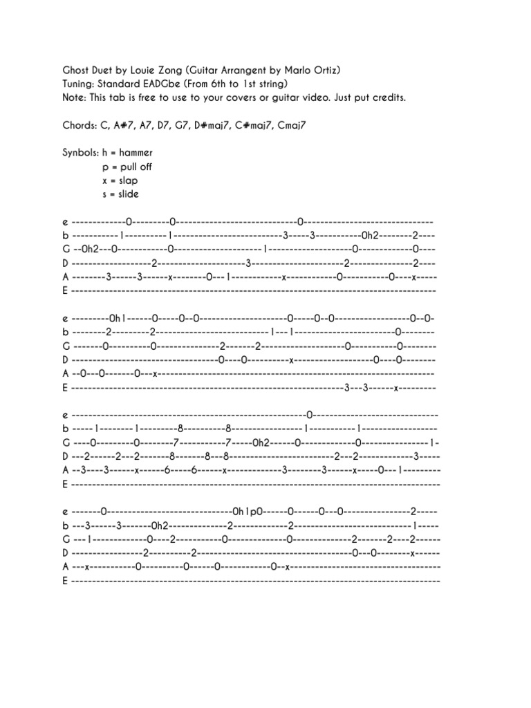 Share Ghost Duet Arrangement By Marlo Ortiz Pdf Pdf