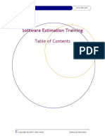 Software Estimation Training - TOC