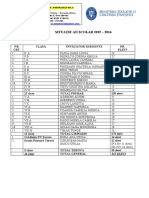 SITUATIE CLASE 2015 - 2016