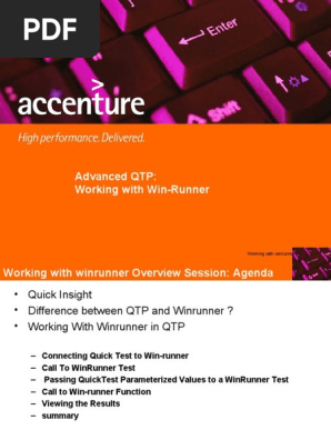 3.Calling WinRunner Tests