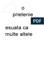 O Prietenie Esuata Ca Multe Altele