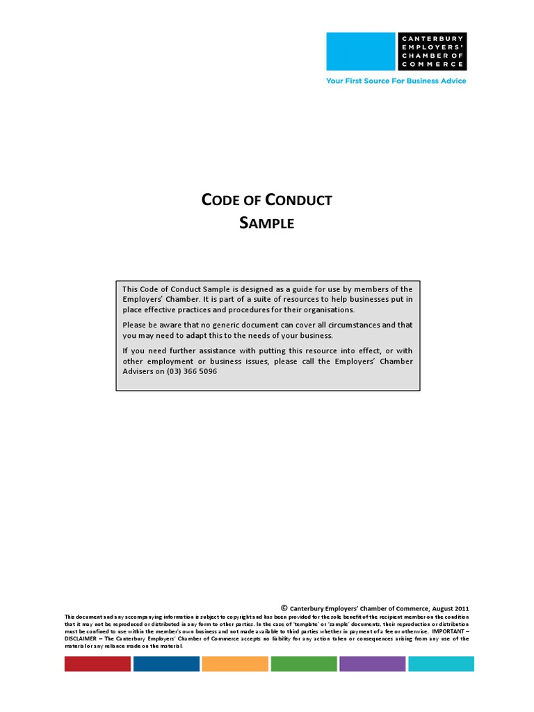 Code of Conduct Sample Manual | PDF | Employment | Sexual Harassment