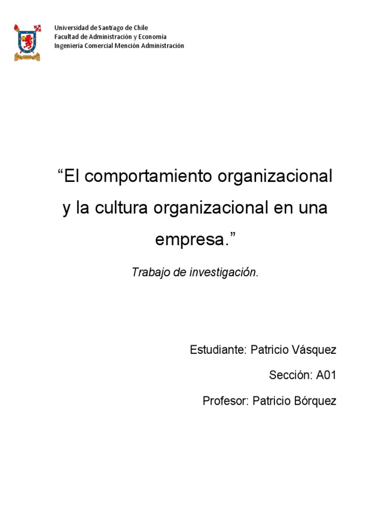 Cultura y comportamiento organizacional | PDF | Cultura organizacional ...