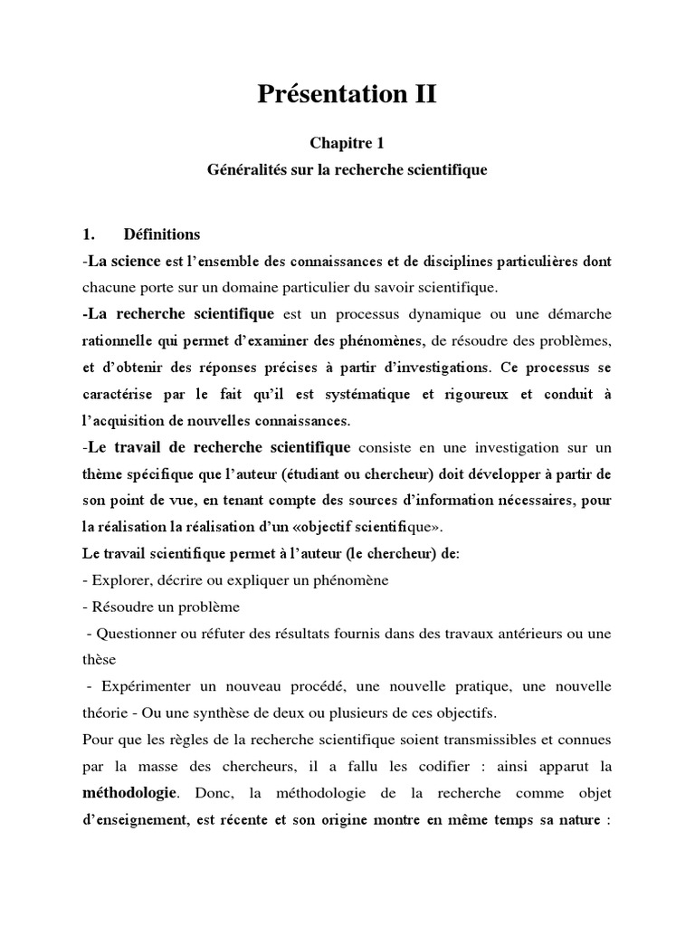 Introduction à la recherche scientifique | PDF | Science | Sciences ...