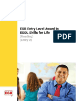 ESB SPEC 37 ESB Entry Level Award in ESOL Skills For Life Reading Entry 2 v1