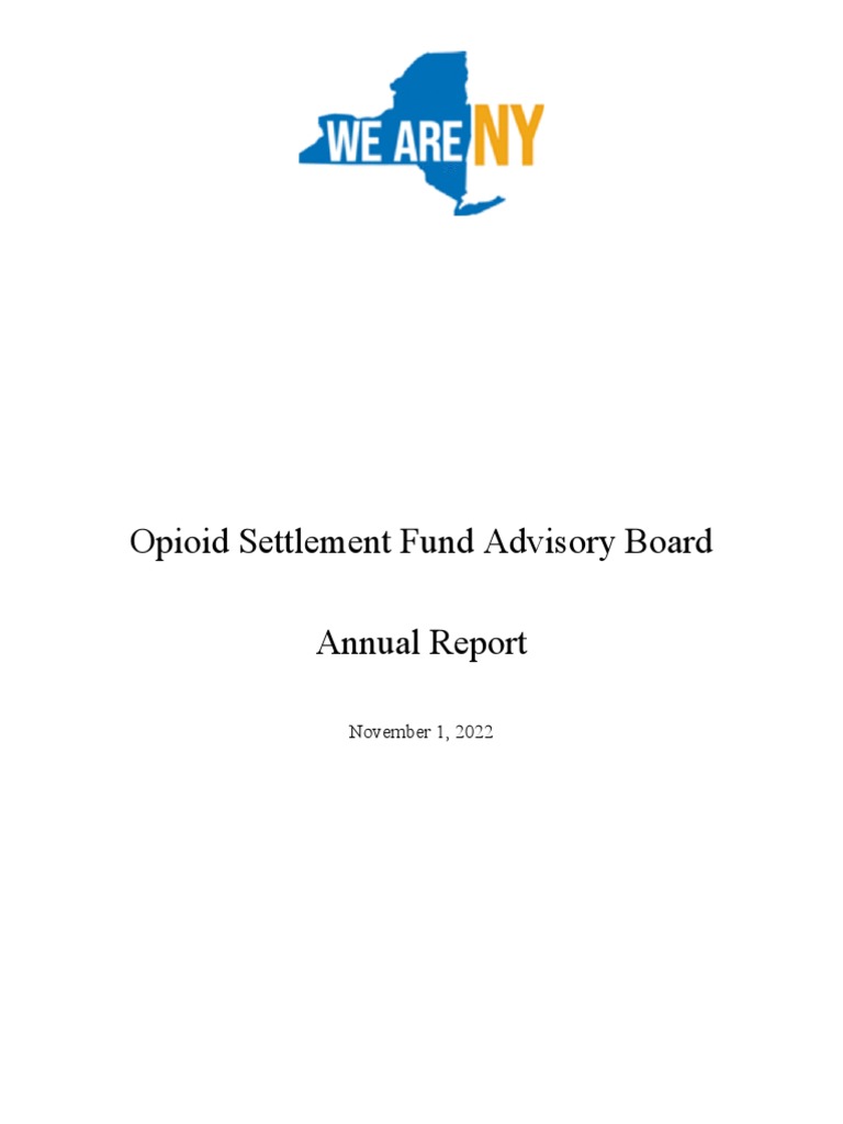 Opioid Settlement Fund Advisory Board Report | PDF | Substance Use ...