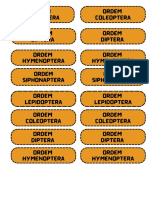 Lista de ordens e classes de insetos e aracnídeos