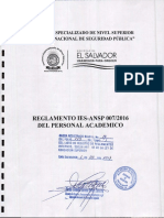 Reglamento Ies-Ansp 007-2016 Del Presonal Academico