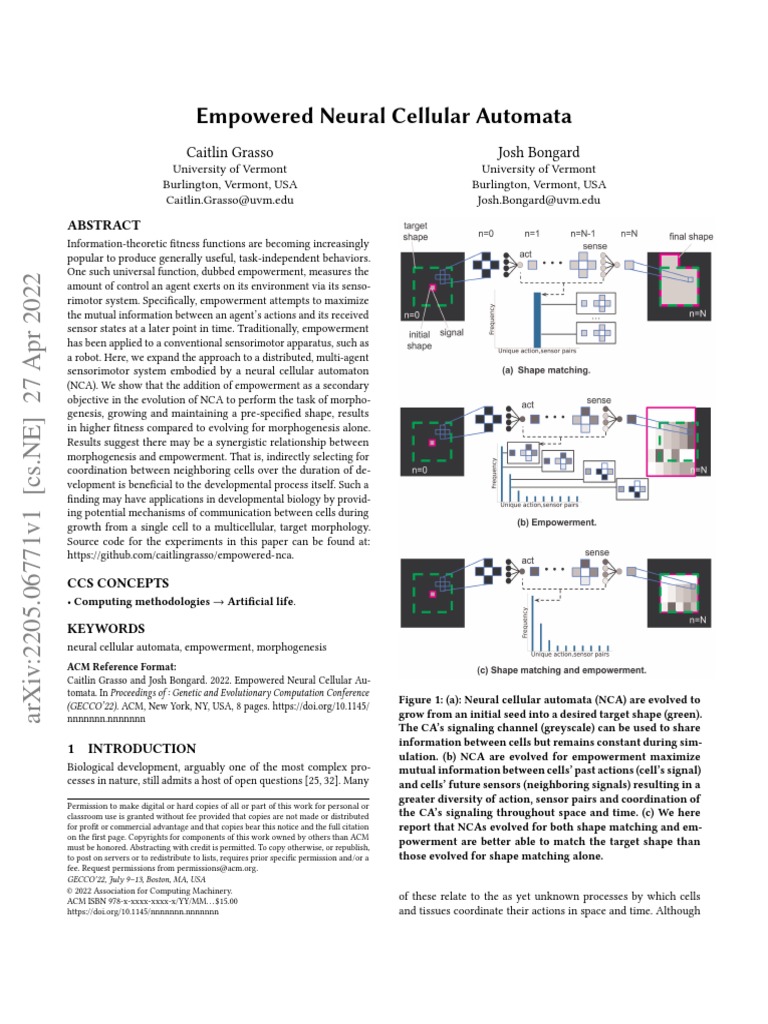 Growing Steerable Neural Cellular Automata – GOMW