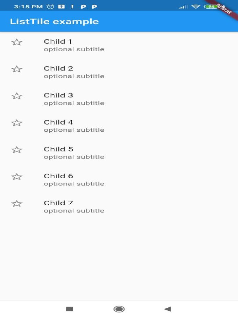 Listtile Example Flutter | PDF